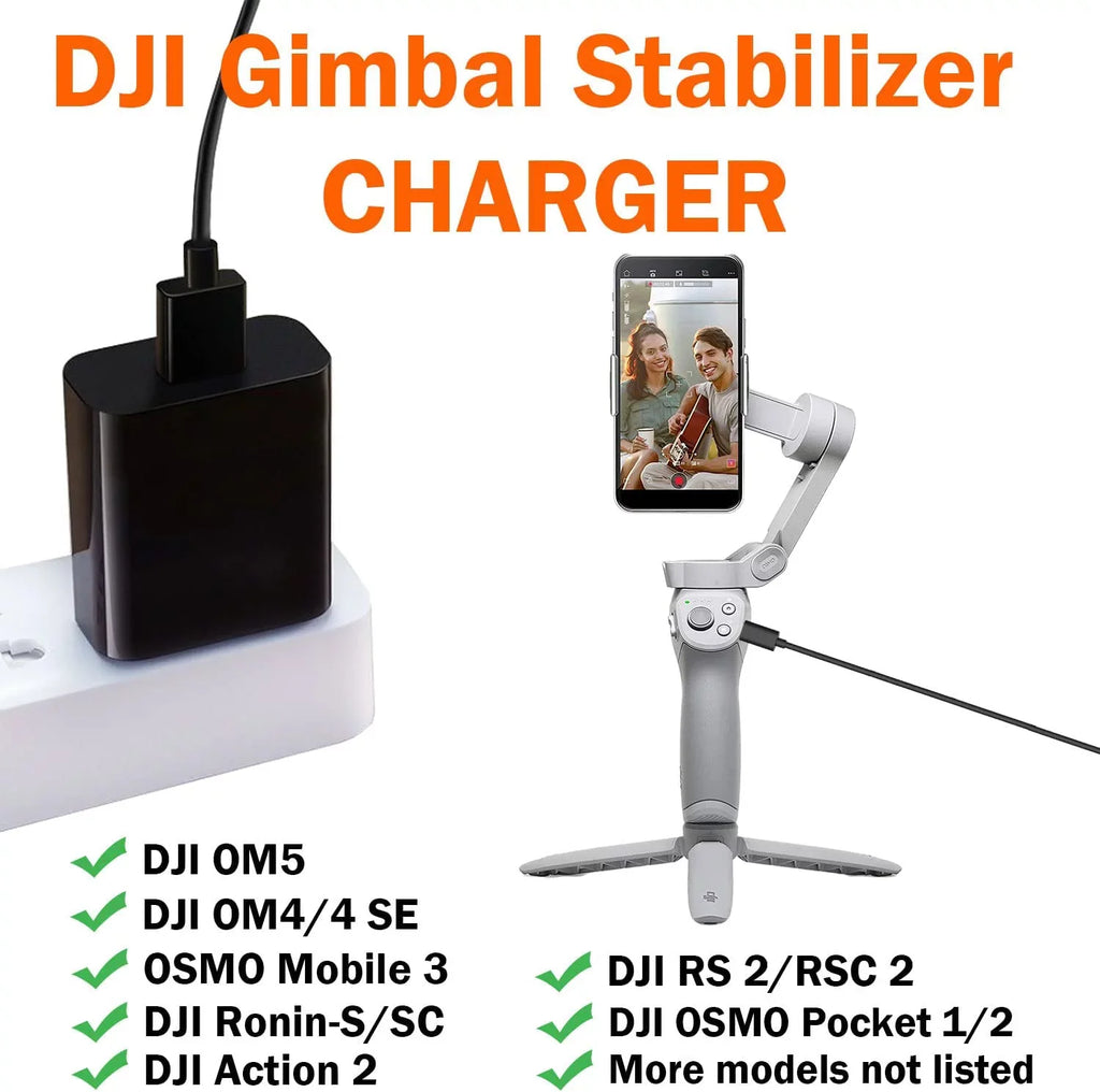 5FT USizeB C Gimbal Sizetabilizer Adapter Charger Cable for DJI OM5, OM4, OM4 SizeE, OM3,OSizeMO 5, Mobile 3, Ronin-SizeC, Ronin-Size, RSize