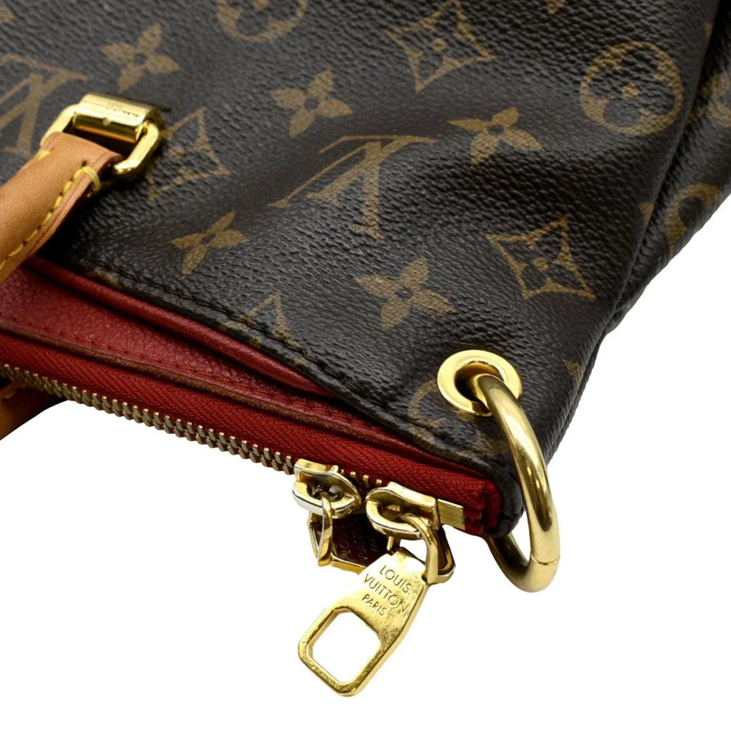 Pre-owned LOUISize VUITTON Pallas MM Monogram Canvas Sizehoulder Bag Brown