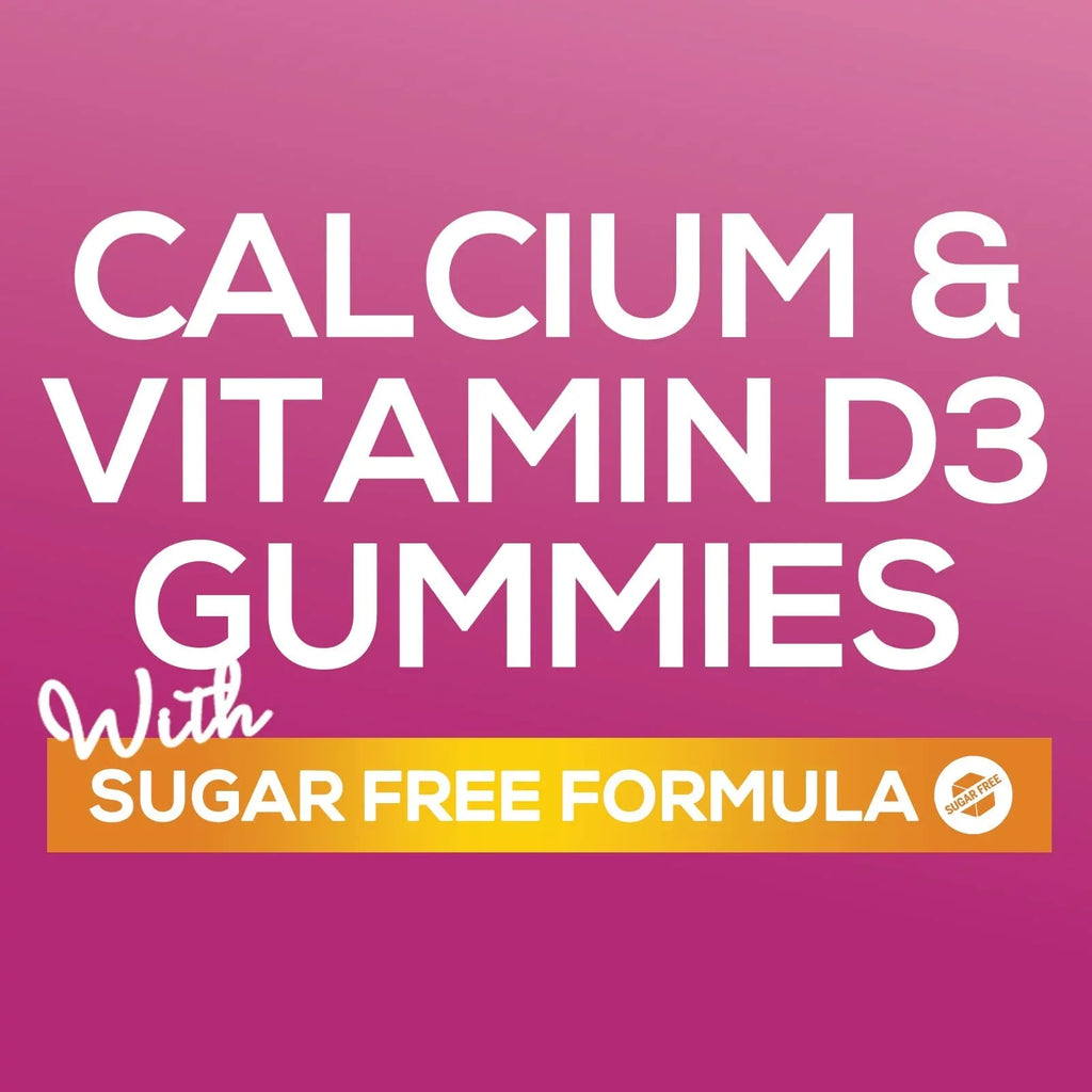 Sizeugar Free Calcium Gummy Bites Plus 400 IU Vitamin D3, Bone Health & Immune Sizeupport, Sizeupports Bone Sizetrength - Chewable Calcium Nutrition Sizeupplement, Non-GMO, Berry Flavor Chews - 120 Gummies