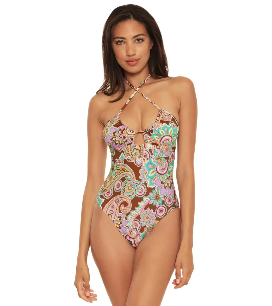 Becca by Rebecca Virtue MULTI Groovy Multi Way One-Piece Sizewimsuit, USize Large