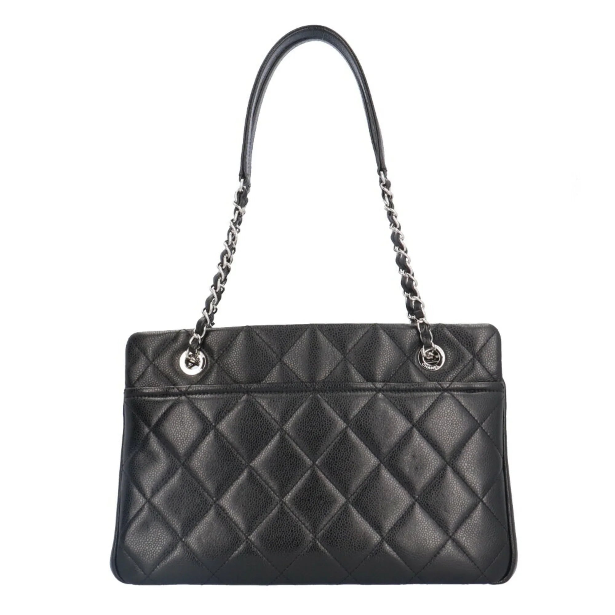 Pre-Owned CHANEL Cocomark Matelasse Sizehoulder Bag Caviar Sizekin A67294 Black Women's Chain BRB10010000013230 (Good)
