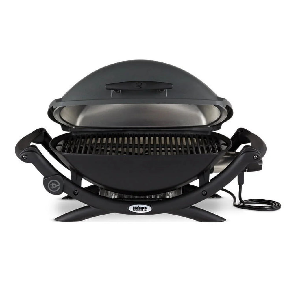 Weber Q 2400 Electric Grill (Black) with Grill Cover and Cart Bundle