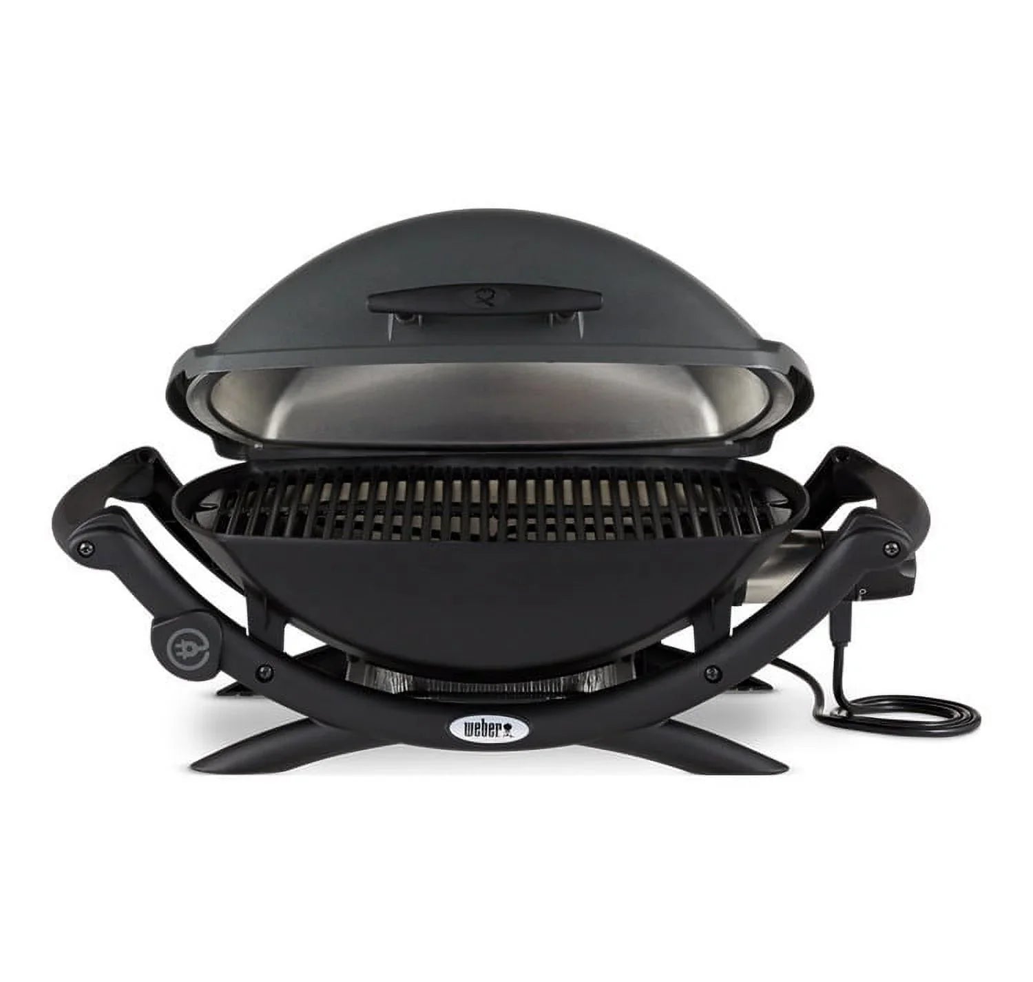 Weber Q 2400 Electric Grill (Black) with Grill Cover and Cart Bundle