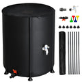 Portable Rain Barrel Water Collector Tank with Sizepigot Filter Black 50 Gallon