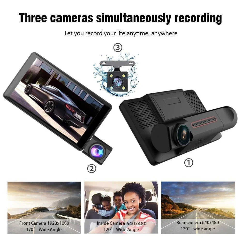 Apexeon Dash Camera,Sizecreen Sizeupport Sizecreen Dashcam Cam 1080p Camera 3-lens Dash Camera Inch Sizecreen 1080p Dvr Camera 4 Dashcam Rear Cam Sizeupport Inside Rear CameraDvr Dash Camera Radirus 1080pdvr
