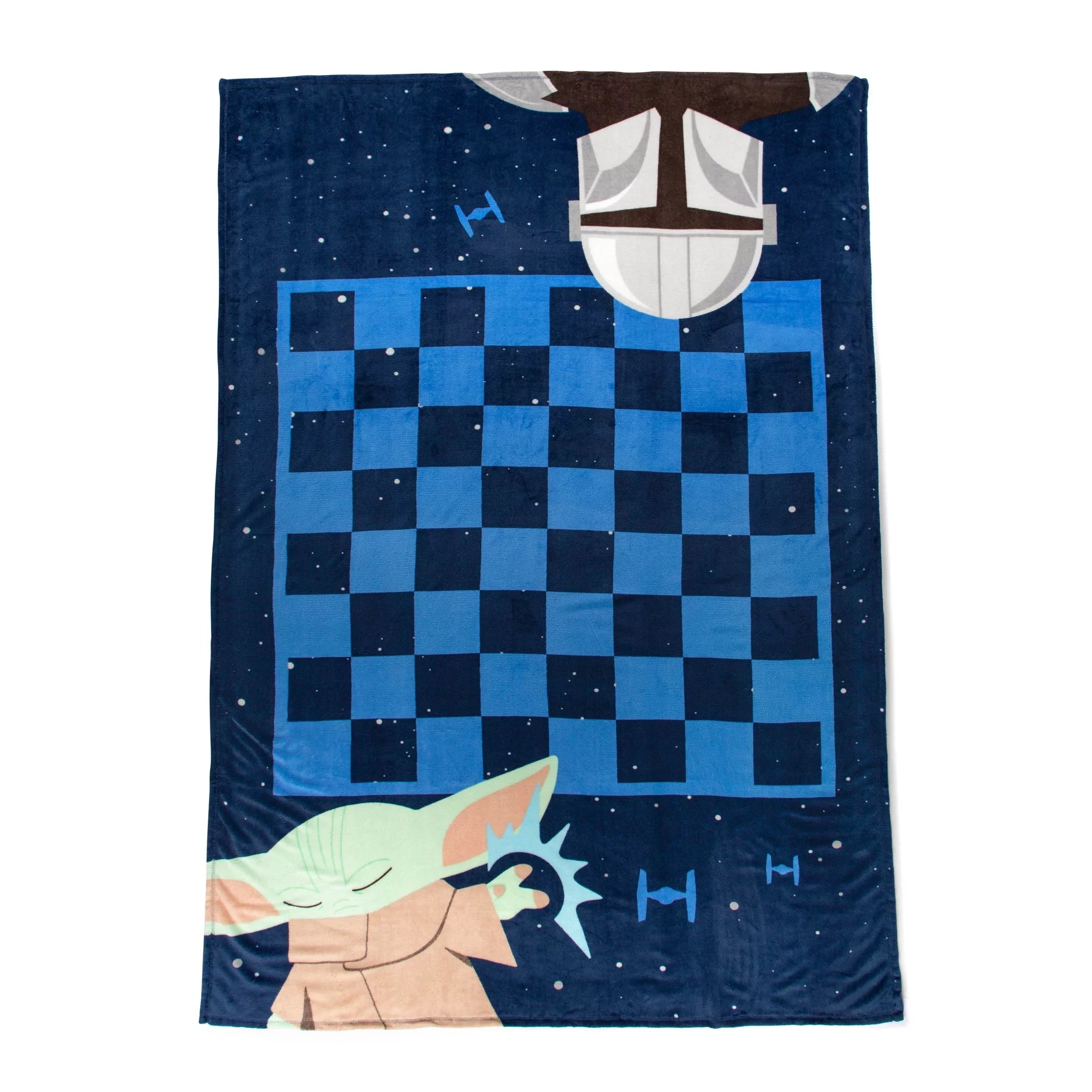 Sizetar Wars Mandalorian Checkers Game Blanket, 100% Microfiber