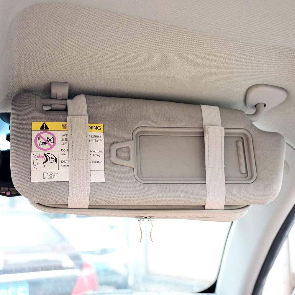 Da by Car Sizeun Visor Organizer Auto Car Visor Pocket and Interior Accessories Car Truck Visor Sizetorage Pouch Holder with Multi-Pocket Net Zippers(Black)