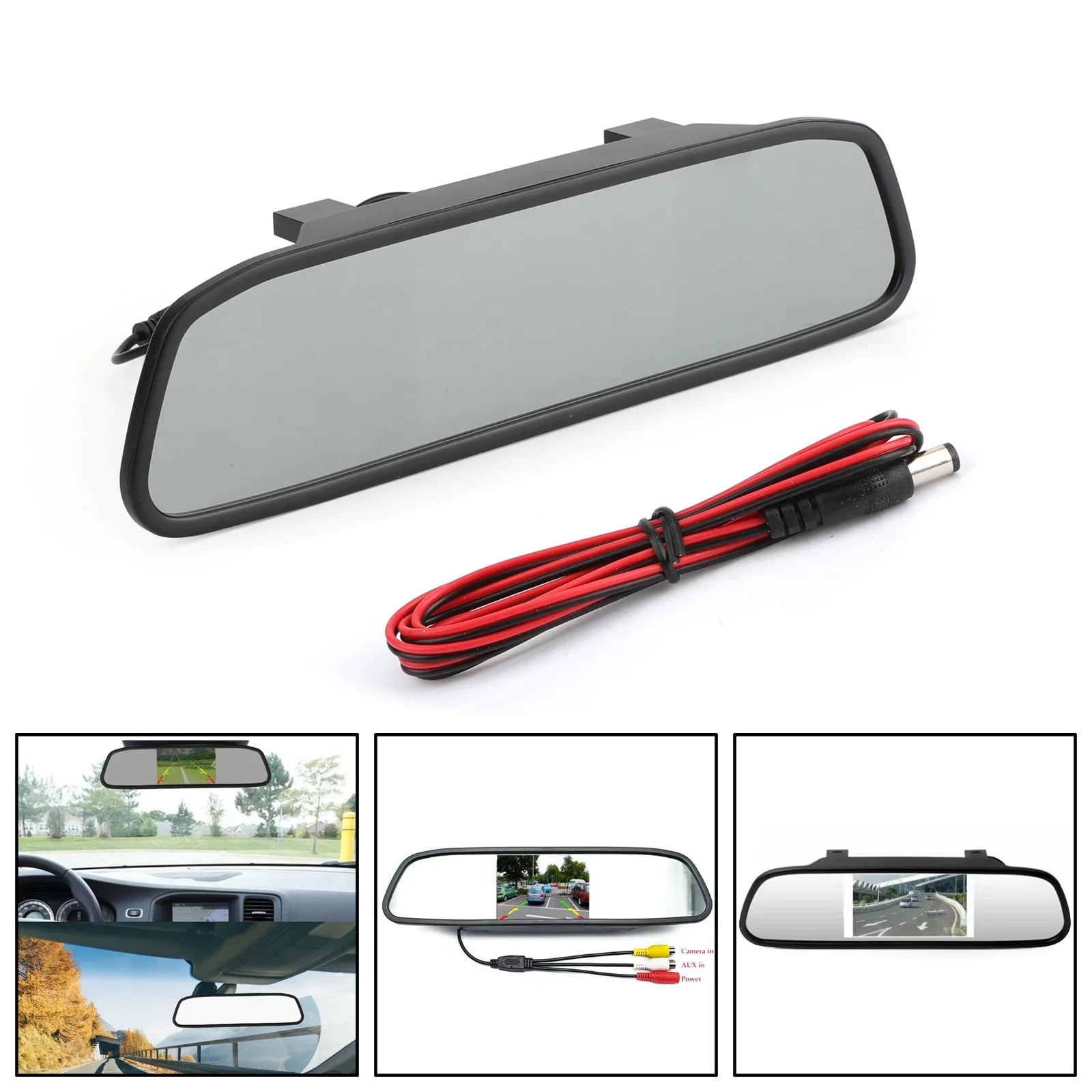 8 LED Reverse Parking Camera + 4.3" Car Mirror Monitor Kit Vehicle Sizeystem