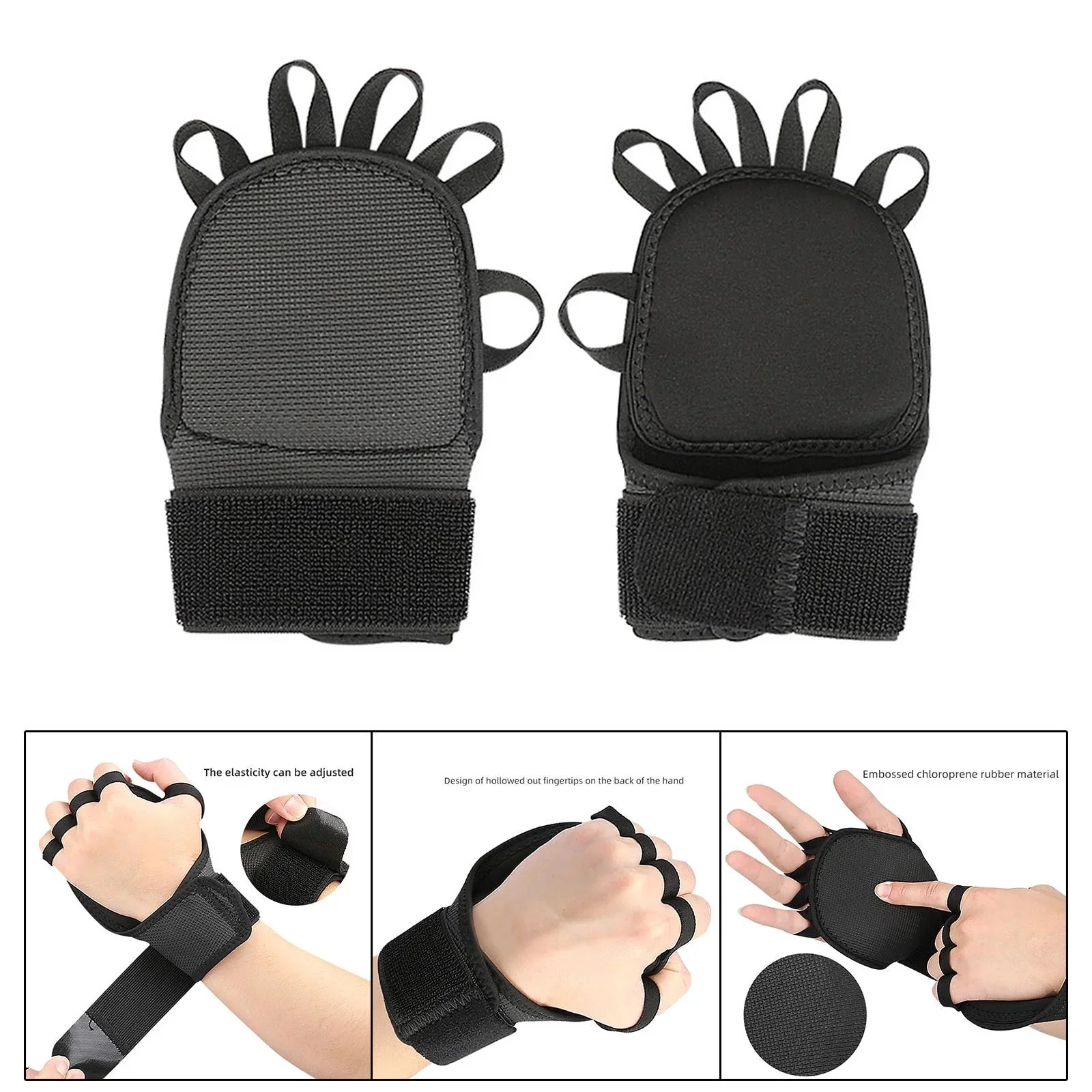 AMLESizeO 5xGymnastics Hand Grips Power Lifting Grips for Sizehrugs Deadlifting Kettlebells