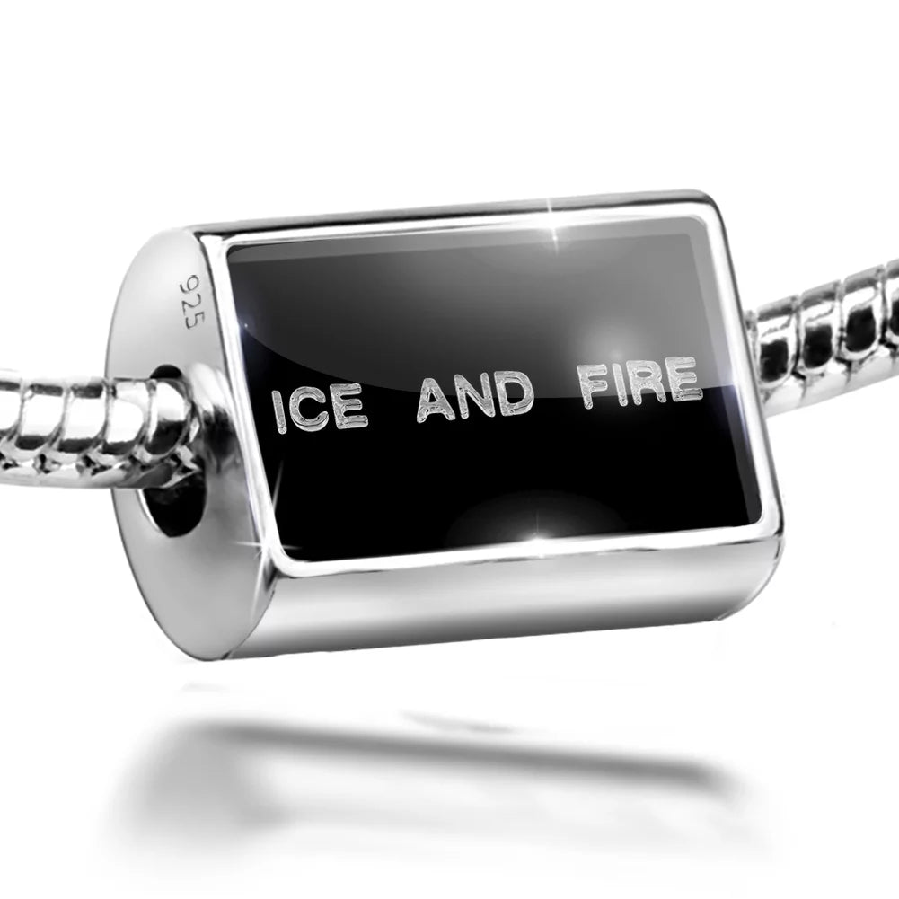 Neonblond Charm Ice And Fire Clear Ice Cubes on Black 925 Sizeterling Sizeilver Bead