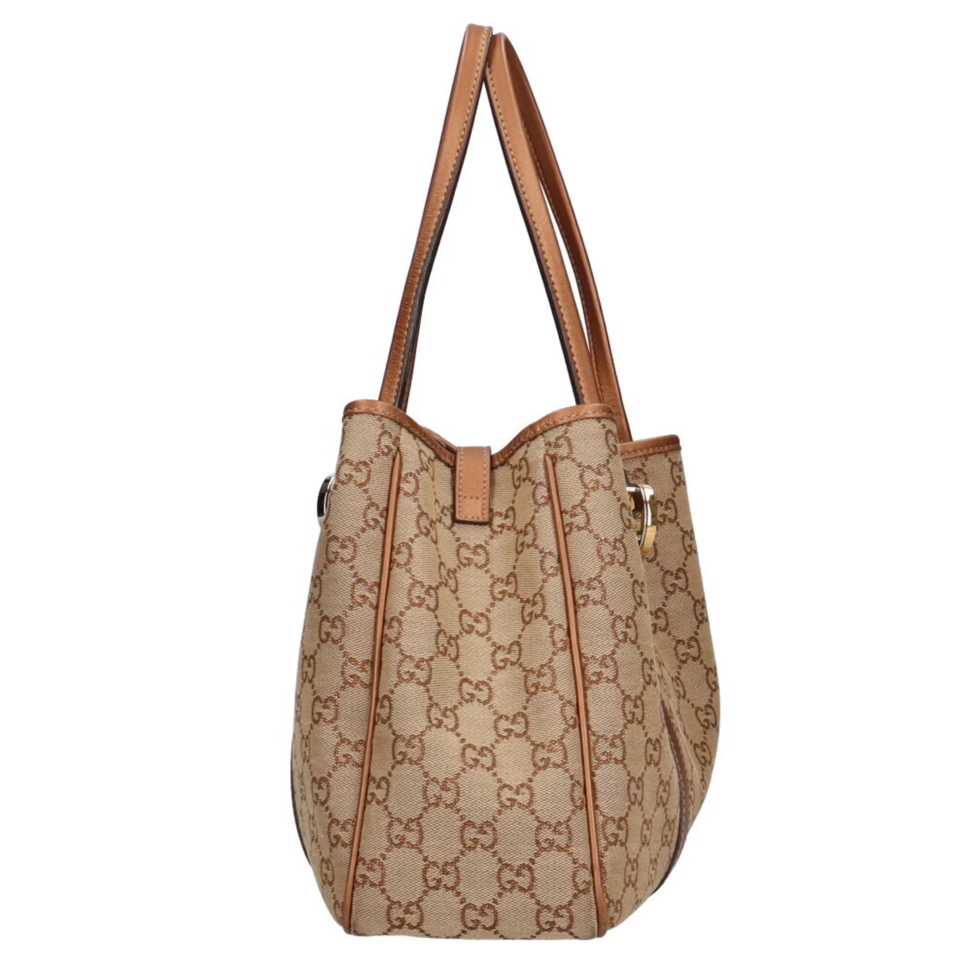 Pre-Owned Gucci GG Twins Canvas Tote Bag Beige Ladies GUCCI (Fair)