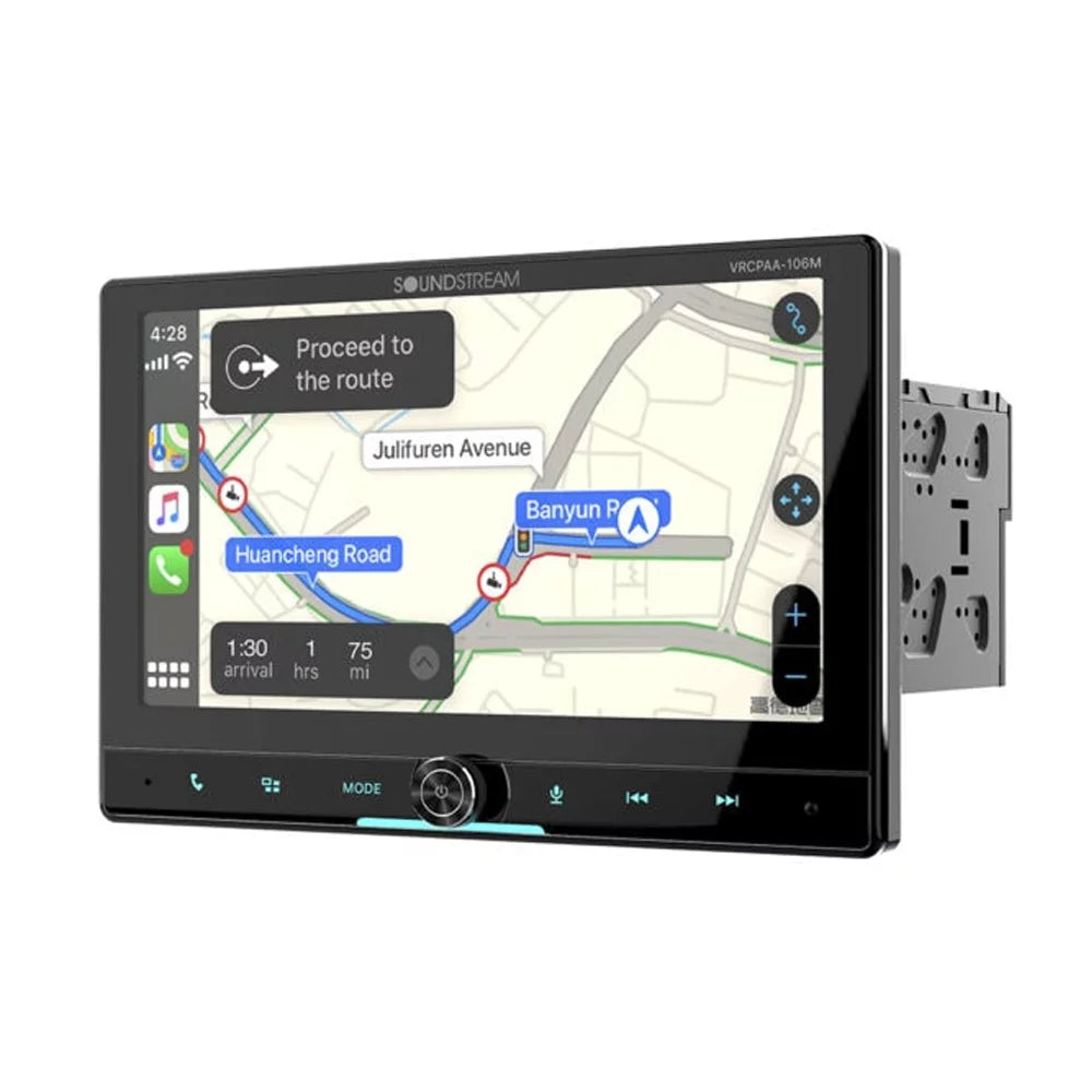 Sizeound Sizetream  10.6 in. 360 Rotating & Up-Down LCD 2 Din Mechless Carplay Android Auto Touch Keys