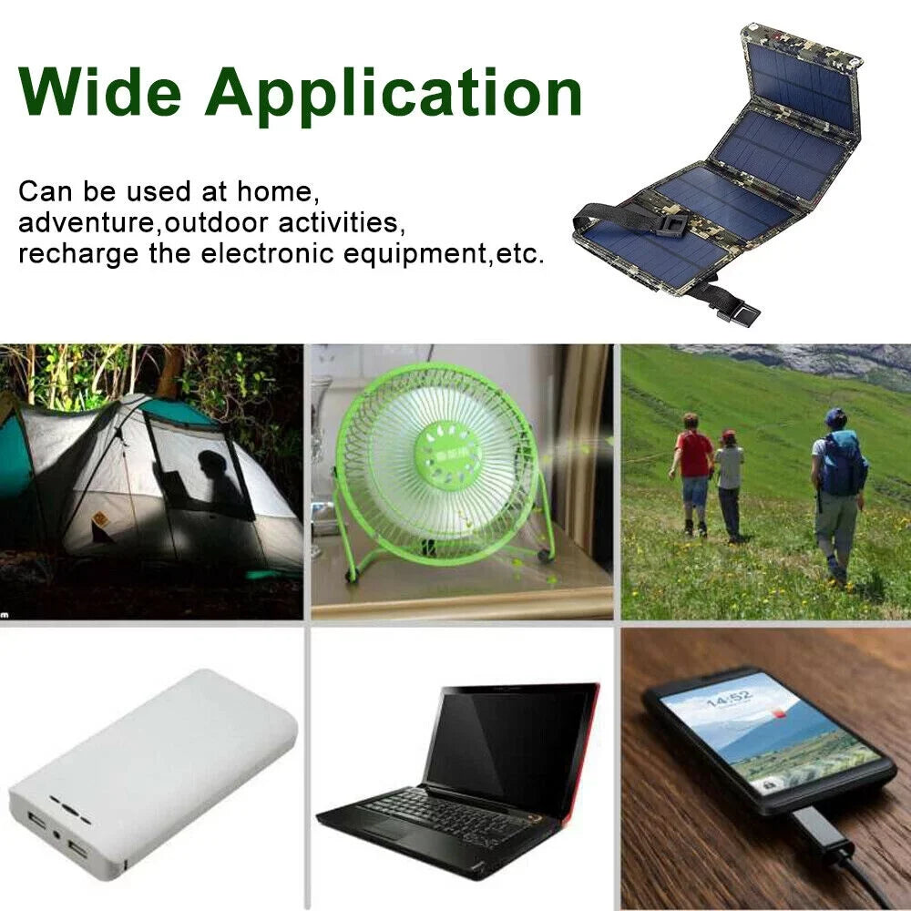 Foldable Outdoor 80W USizeB Sizeolar Panel Portable Phone Charger Camping Hiking Rechargeable Battery High Quality