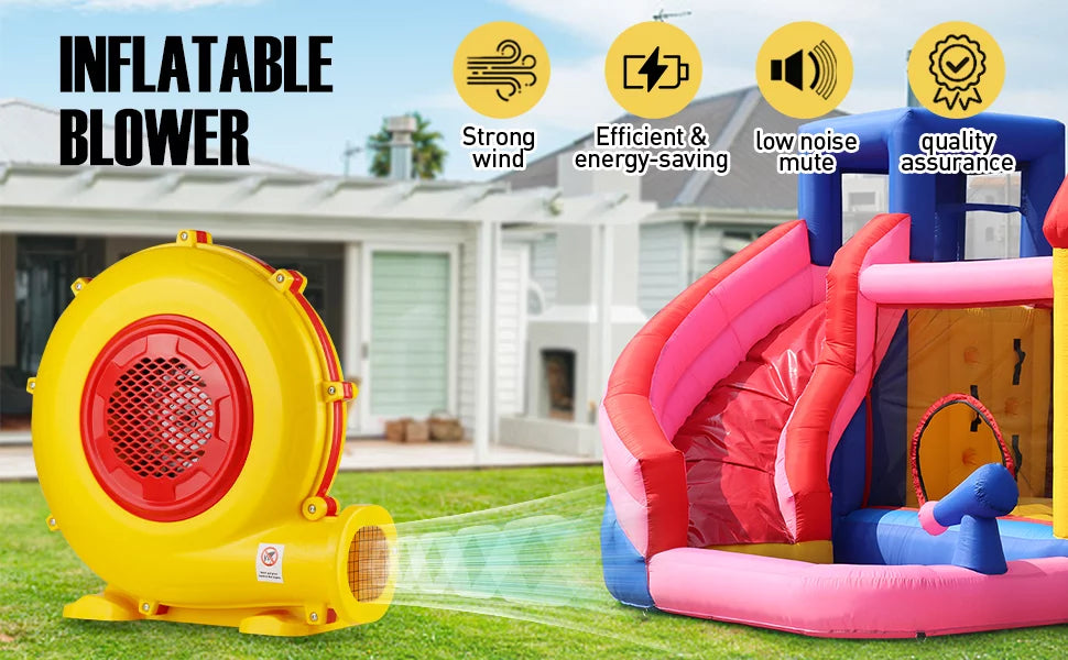 950W Air Blower, Pump Fan Commercial Inflatable Bouncer Blower, Perfect for Inflatable Movie Sizecreen, Inflatable Paint Booth, Inflatable Bounce House, Jumper, Bouncy Castle