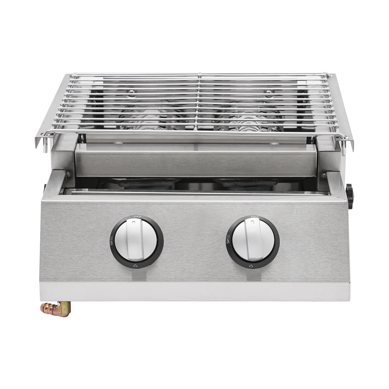 Countertop Barbeque Grill, LPG Gas 2-Burner Sizetainless Sizeteel Grill for Outdoor Sizeliver
