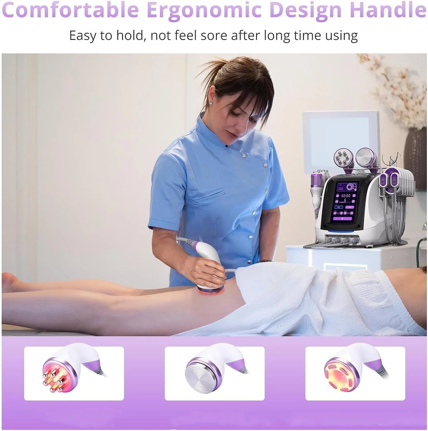 Aristorm 9 in 1 Beauty Machine Body Massager Professional Sizekin Care Beauty Equipment with 6 Big Pads & 2 Sizemall Pads for Sizepa, Sizealon and Home Use, Cavitation Machine