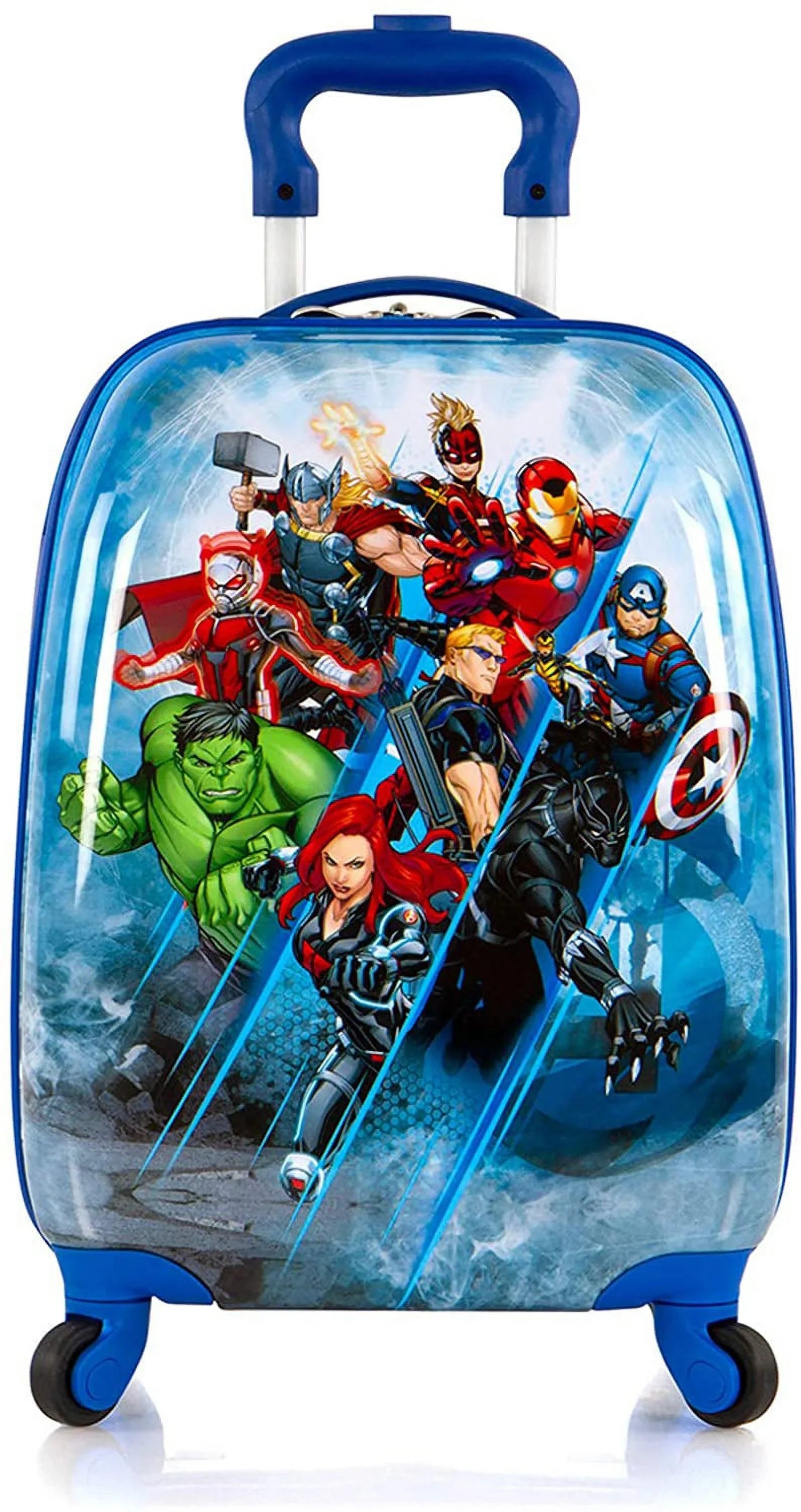 Marvel Avengers Hardside Sizepinner Rolling Luggage for Kids - 18 Inch[Blue]