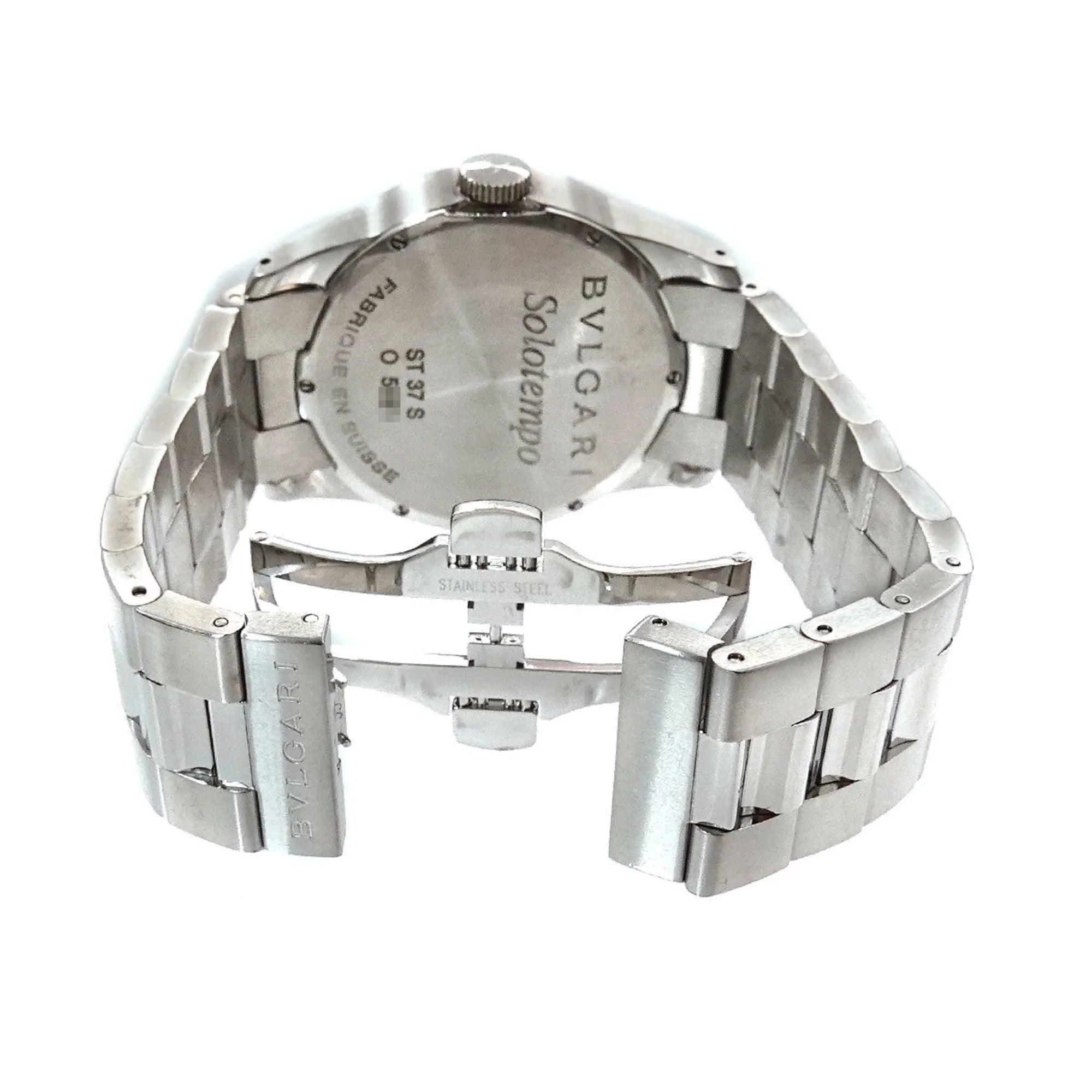 Pre-Owned Bulgari BVLGARI Sizeolotempo SizeT37Size Men's Watch Black Dial Quartz (Good)