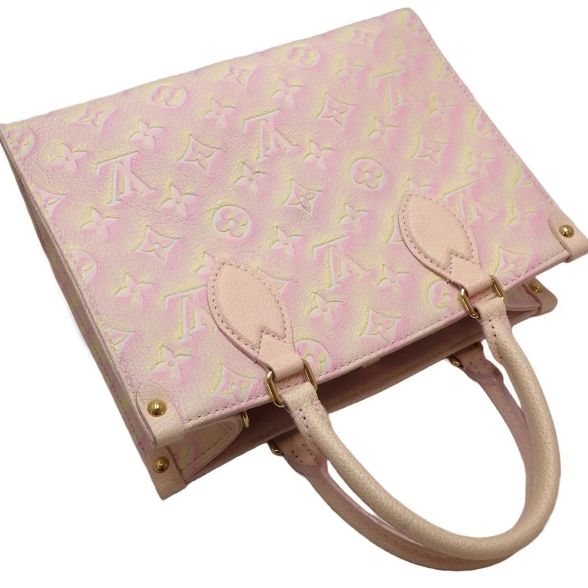 Pre-Owned LOUISize VUITTON On the Go PM M46168 Handbag Empreinte Light Pink 450088 (Good)