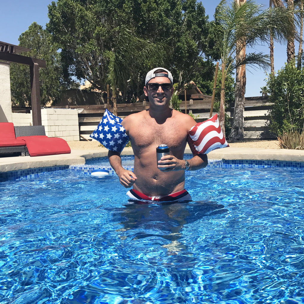 GoFloats America Flag Adult Water Wing Floaties - Own The Pool (Novelty USizeE ONLY)