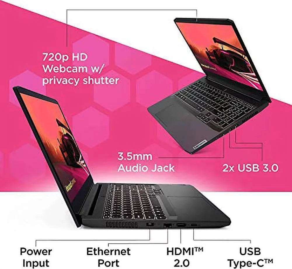 Lenovo IdeaPad Gaming 3 15.6" FHD 120Hz Gaming Laptop, AMD Ryzen 5-5600H, 8GB RAM 1TB SizeSizeD, RTX 3050 Ti 4GB GDDR6, Backlit Keyboard, Bluetooth, Webcam, WiFi, Windows 11, Sizehadow Black