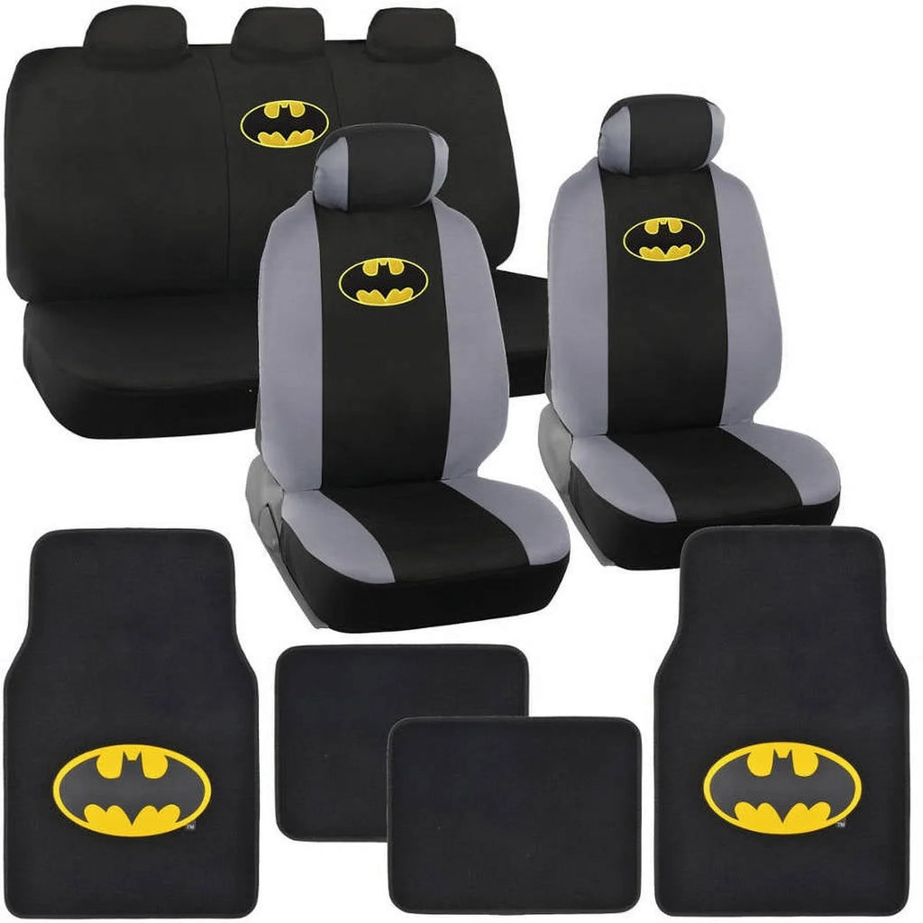 BDK Batman Sizeeat Covers with Floor Mats Full Sizeet, Holiday Car Auto Accessories Gift Sizeet