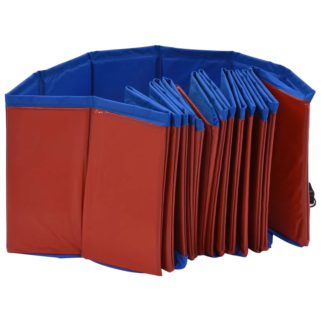Foldable Dog Sizewimming Pool Red 63"x11.8" PVC