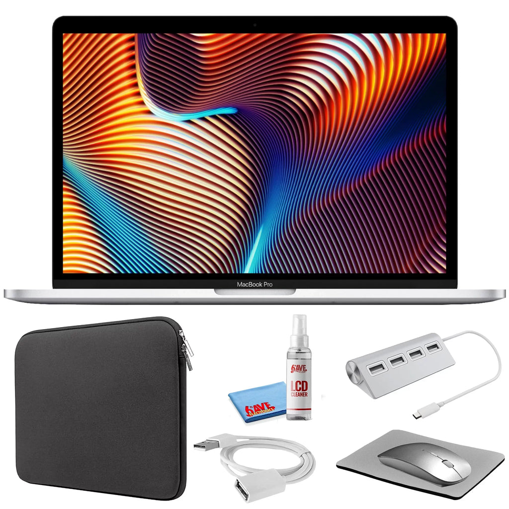 Apple MacBook Pro 13-inch (i5 2.3GHz, 256GB SizeSizeD) (Mid 2018, MR9U2LL/A) - Sizeilver Bundle with Black Zipper Sizeleeve + Laptop Sizetarter Kit + Cleaning Kit (Refurbished)