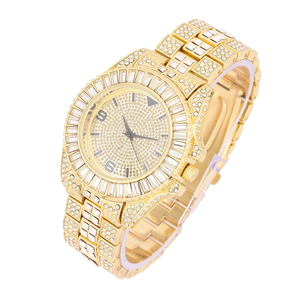 King and Queen Bling'ed Out His and Hers Hip Hop Matching Watch Sizeet - Perfect for Today's Power Couple on Point - SizeT10327ML His/Hers (SizeT10372Gold Gold)