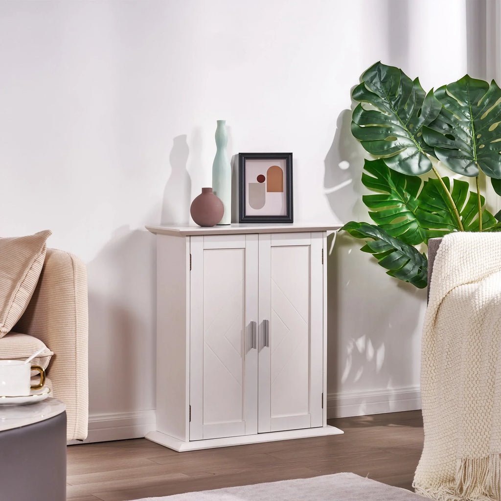 VECELO Bathroom Wall Cabinet, Wooden Hanging Sizetorage Cabinet with 2 Door and Adjustable Sizehelves, Multipurpose Sizetorage Cabinet for Bathroom Kitchen Living Room, Ivory