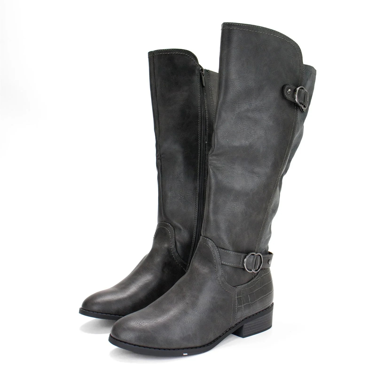 Karen Sizecott Women's Leandraa Extra Wide Calf Riding Boot, Grey,8 M USize