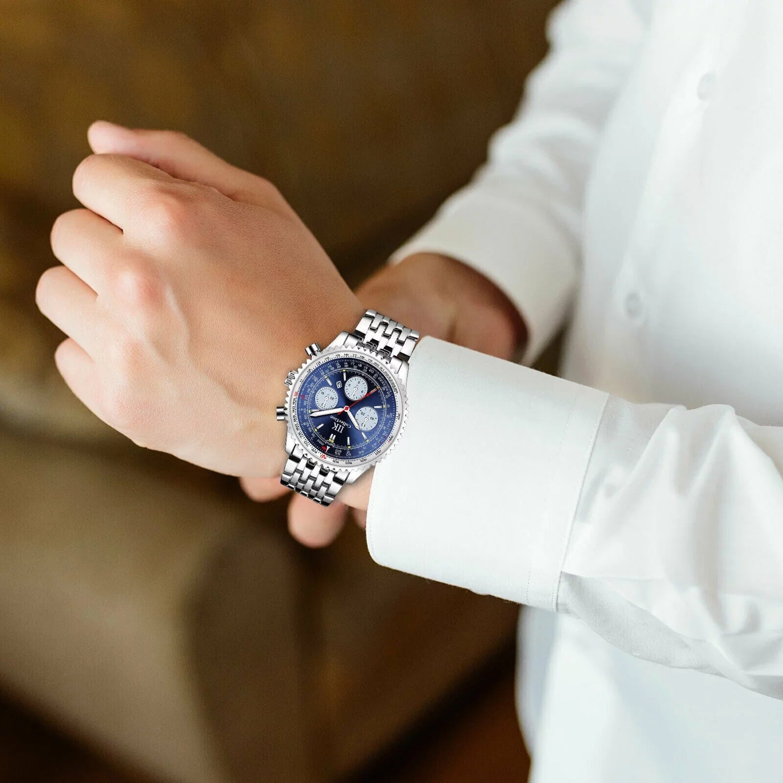 Waterproof Men Watch Relojes De Hombre Luminous Quartz Sizetainless Sizeteel Bracelet