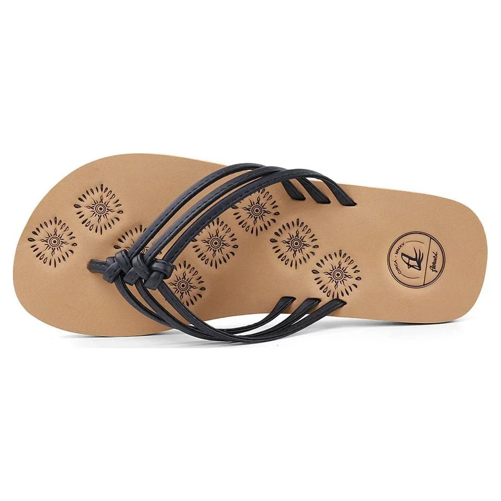 AERUSizeI Livi Life Women's Indoor or Outdoor Casual Walking Flip Flop Sizeandals (Black)