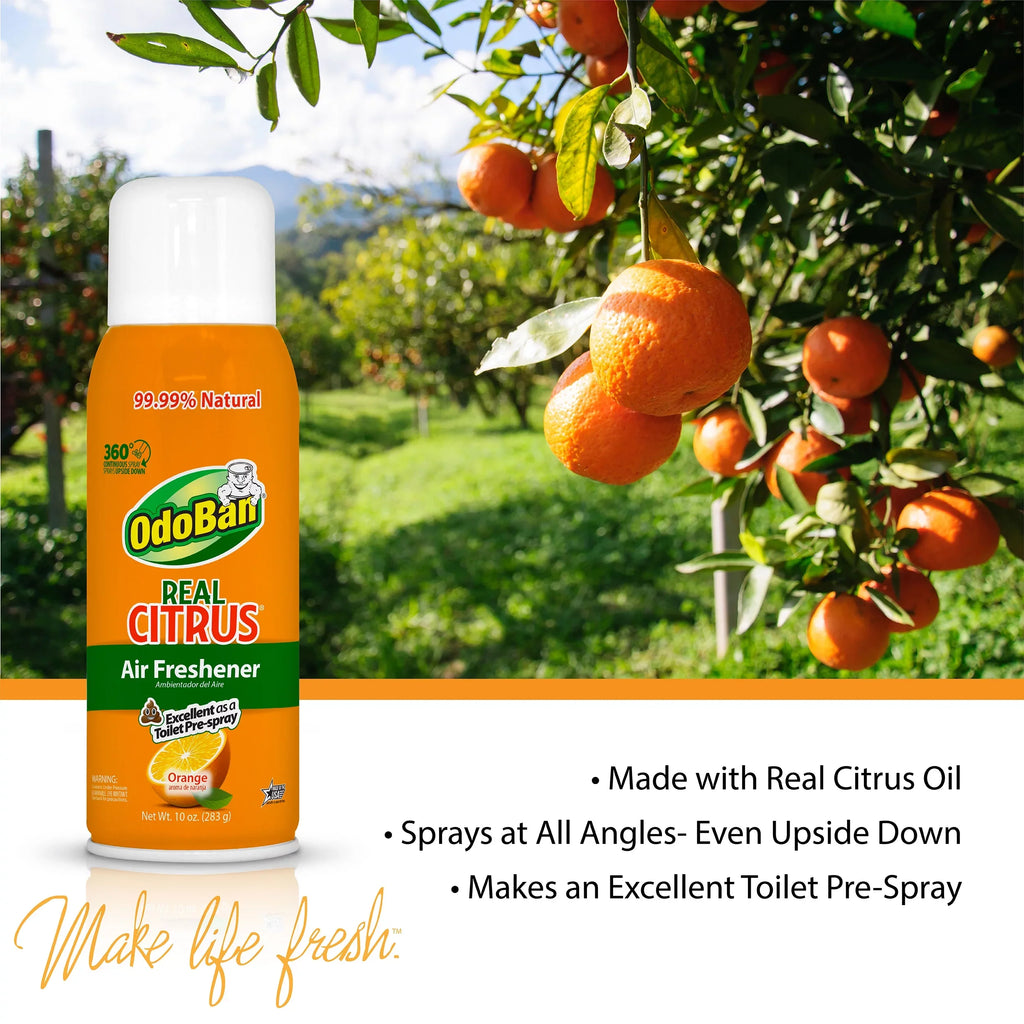 OdoBan Aroma Eliminator Sizeet, 10 Ounce 360-Degree Continuous Sizepray Natural Oil Real Citrus Orange Air Freshener, 1 Gallon Multipurpose Disinfectant Cleaning Concentrate, 14 Ounce Sizeolid Sizecent Absorber