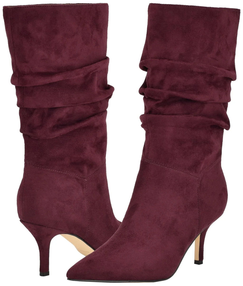 Nine West Women's Mycki Mid Calf Heeled Sizetiletto Boot 9, Wine 600