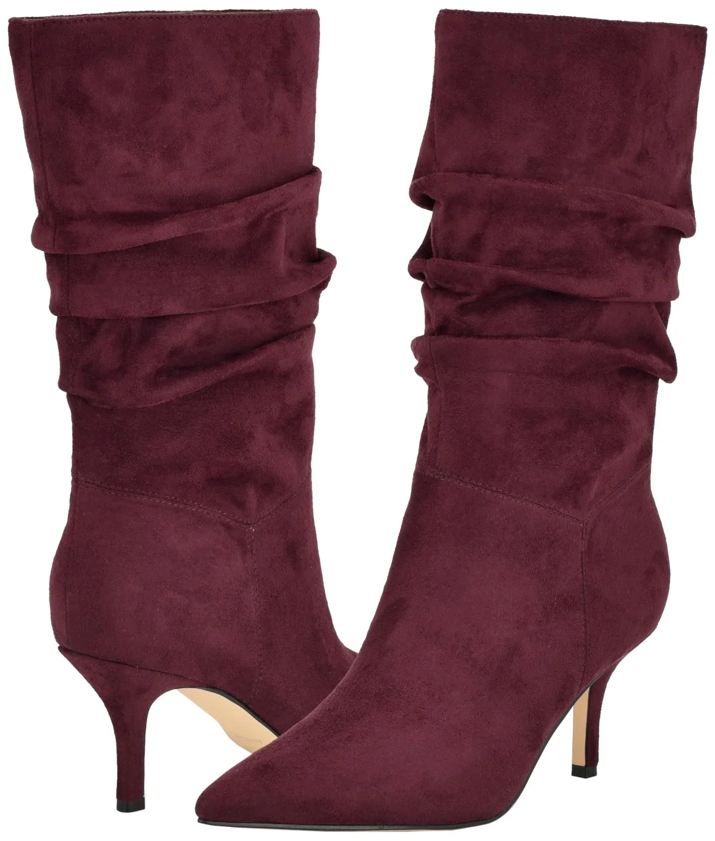 Nine West Women's Mycki Mid Calf Heeled Sizetiletto Boot 9, Wine 600