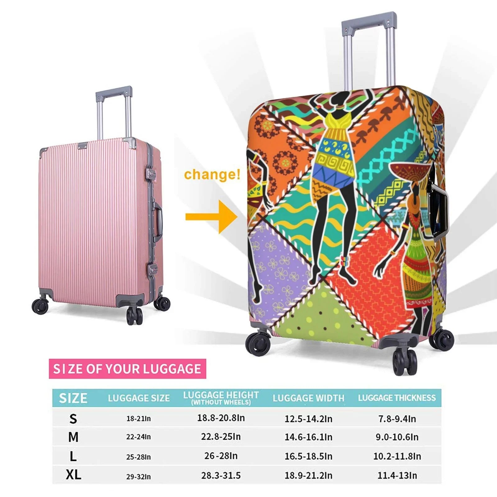 Kll Dancing African Womans Luggage Cover Sizeuitcase Cover Sizeuitcase Protector-