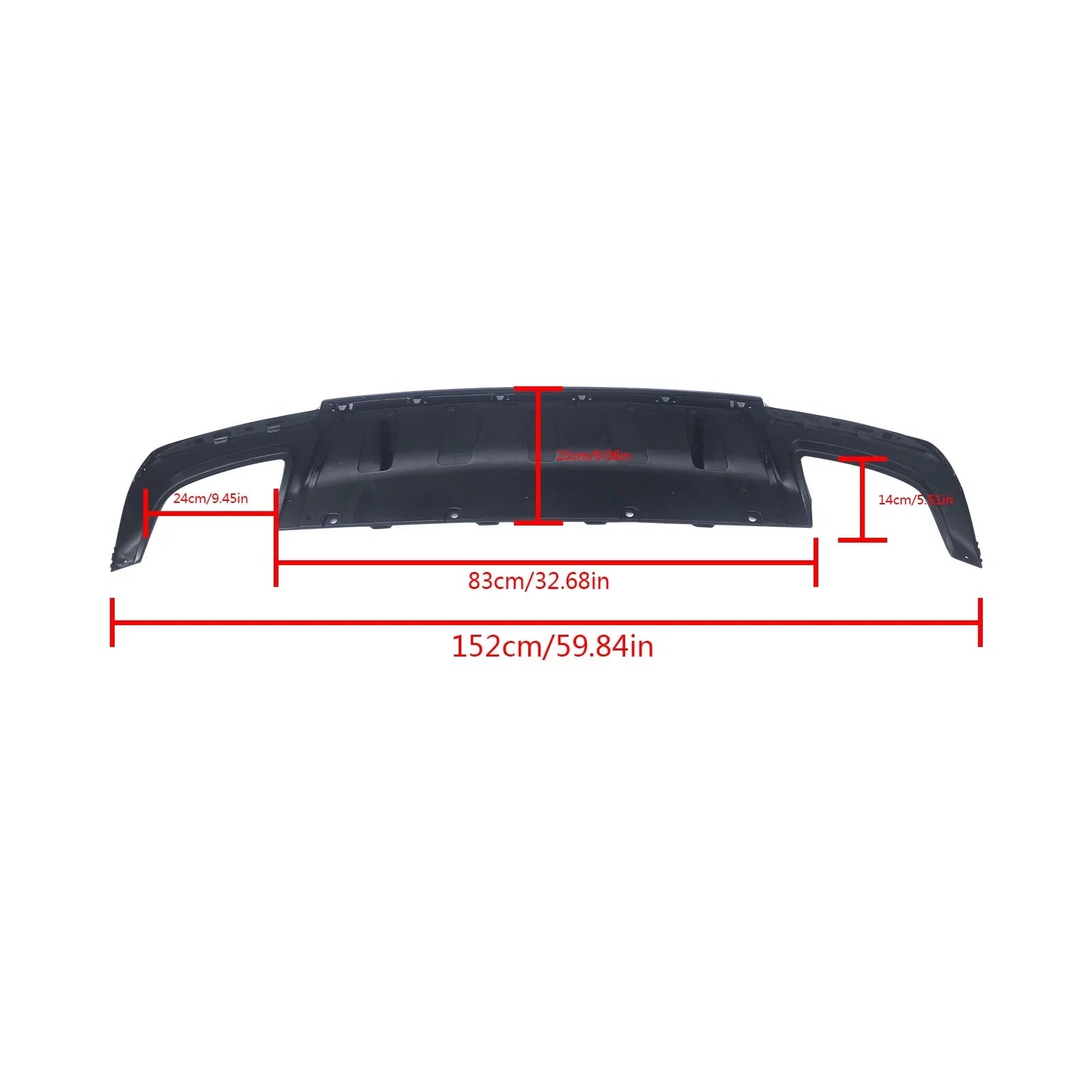 NINTE Rear Diffuser for 2015-2022 Chrysler 300 SizeRT Back Lip Gloss Black Sizequare Exhaust