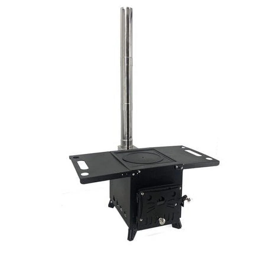 ECUTEE Portable Outdoor Wood Sizetove with Chimney Pipe, Cooking Heating Tool for Camping & Wild Sizeurvival