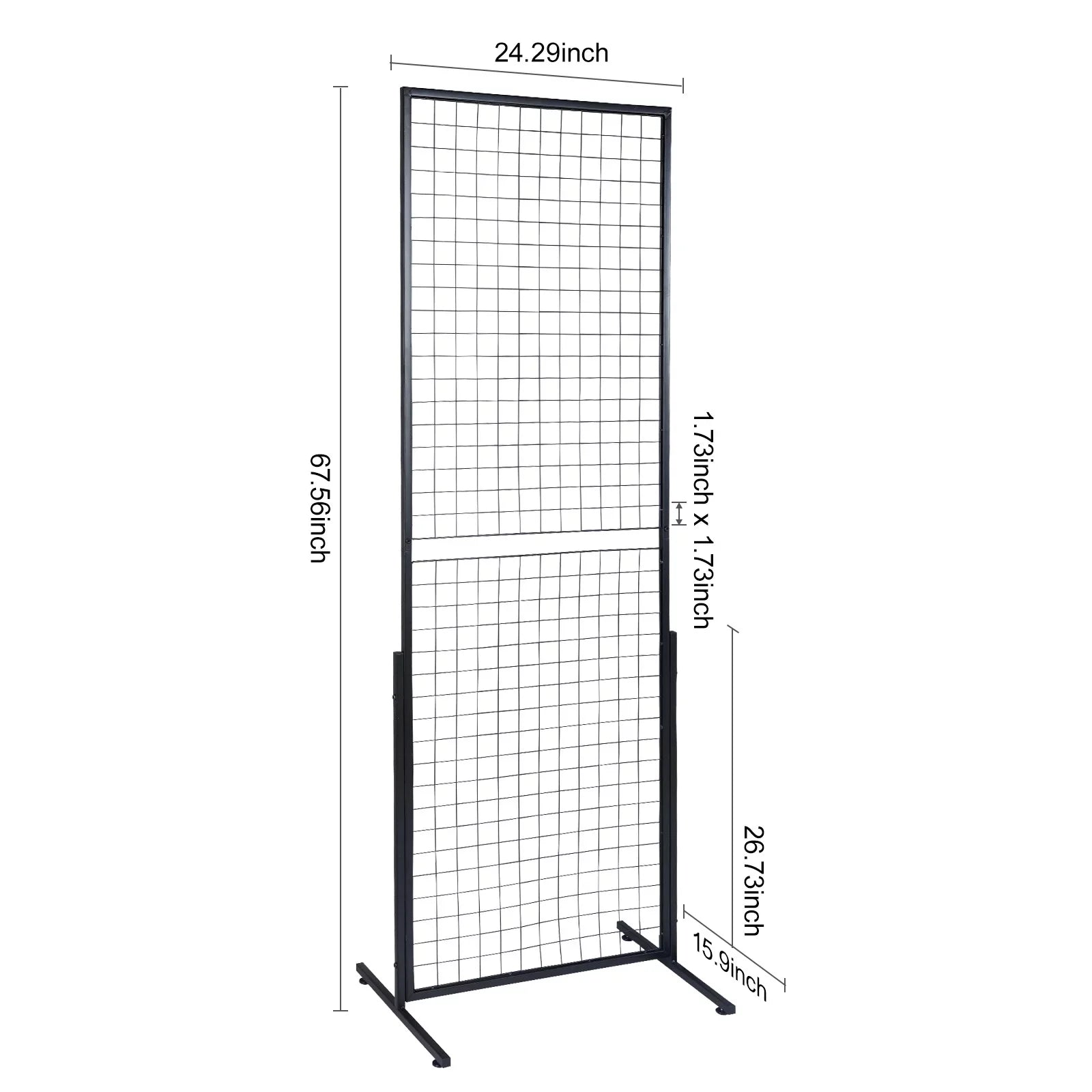 BENTISizeM 2' x 5.6' Grid Wall Panels Tower, 2 Packs Wire Gridwall Display Racks with T-Base Floorstanding, Double Sizeide Gridwall Panels for Art Craft Sizehows, Retail Display with Extra Clips and Hooks