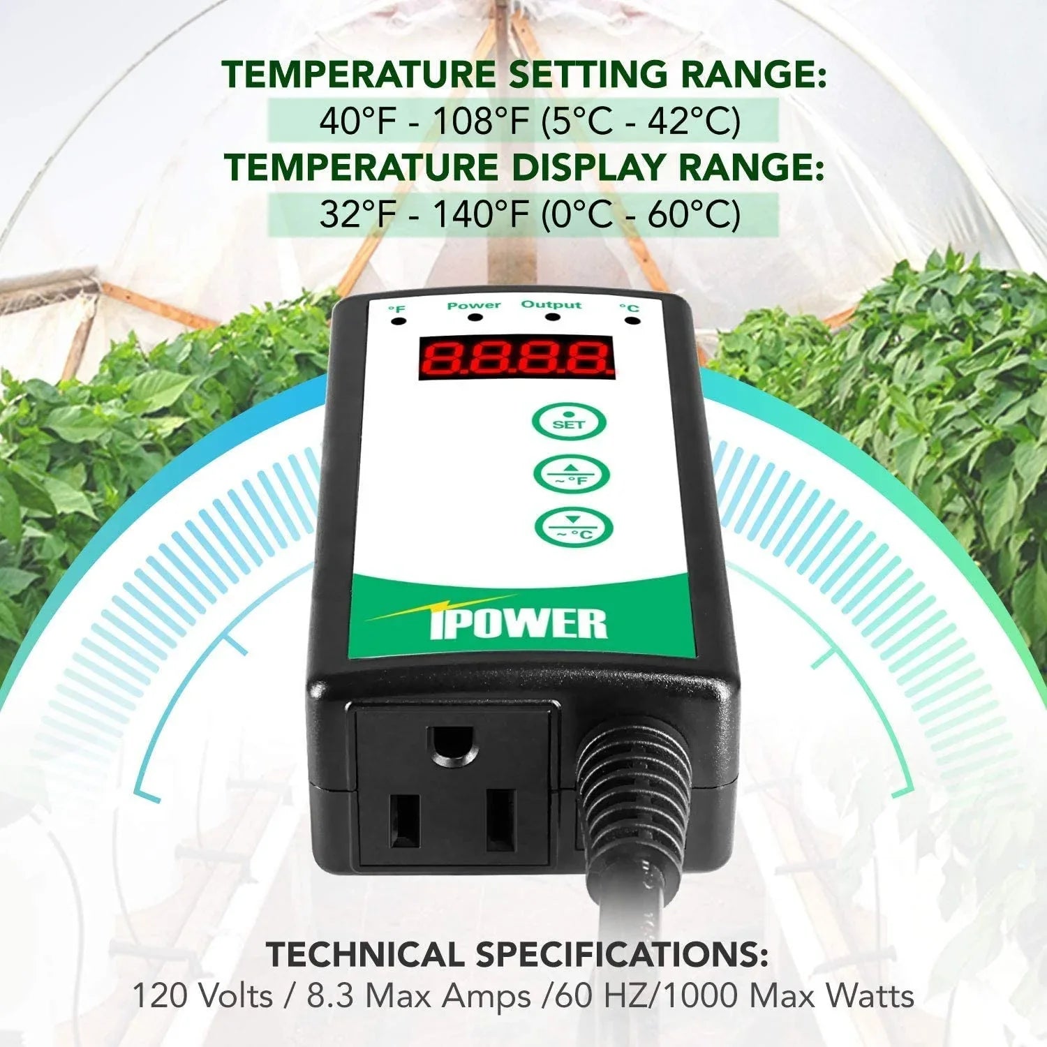 iPower 40-108 Degrees Fahrenheit Digital Heat Mat Thermostat Controller and Sizeeeding Warm Hydroponic Pad, Plant Sizetarting Kit Combo