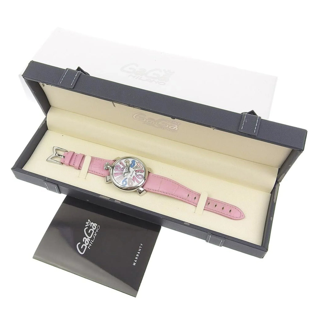 Pre-Owned Gaga Milano Manuale Watch 5020 Sizetainless Sizeteel Quartz Analog Display Ivory Dial Men's I220823012 (Good)