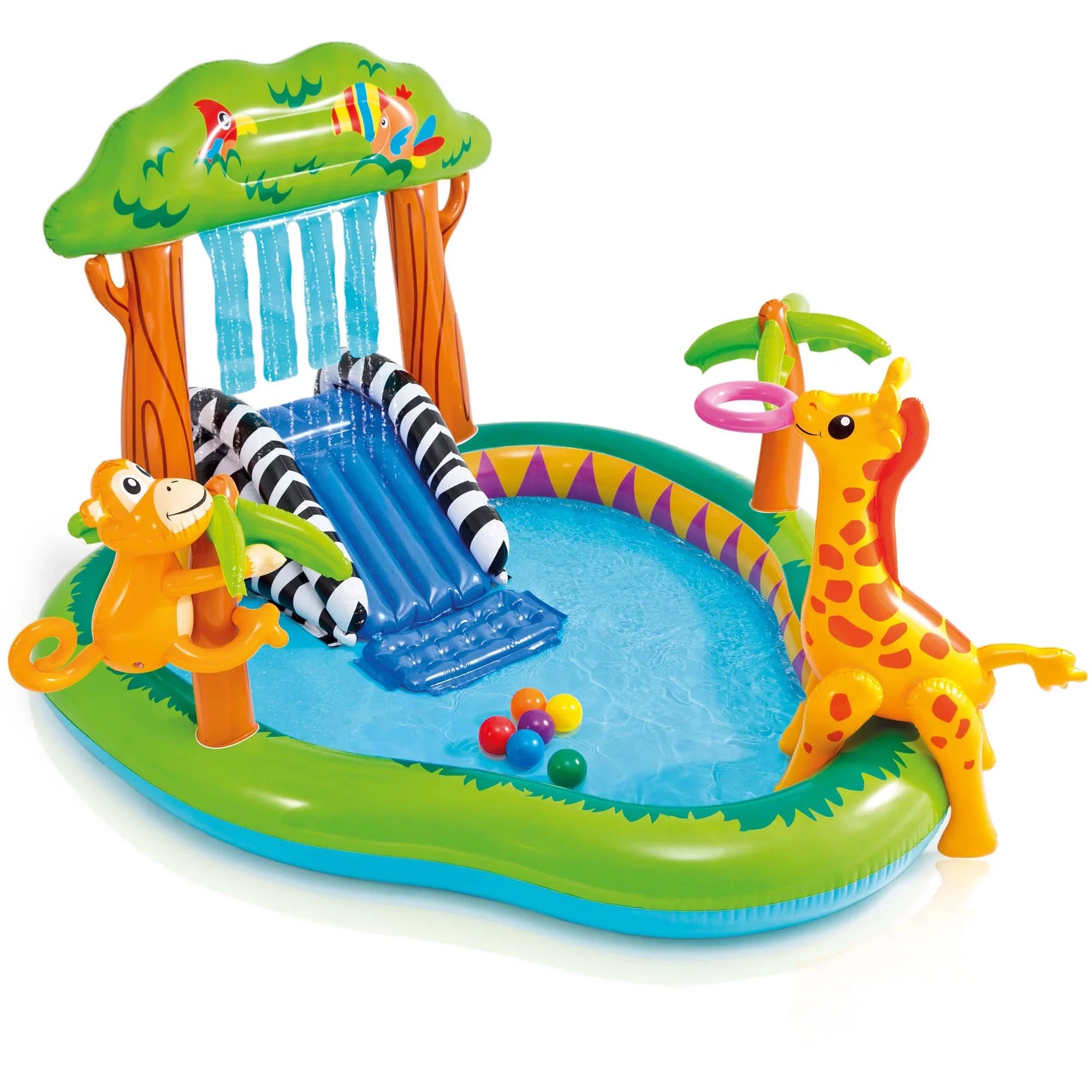 Intex Inflatable Jungle Play Center with Water Sizelide and Sizeprayer