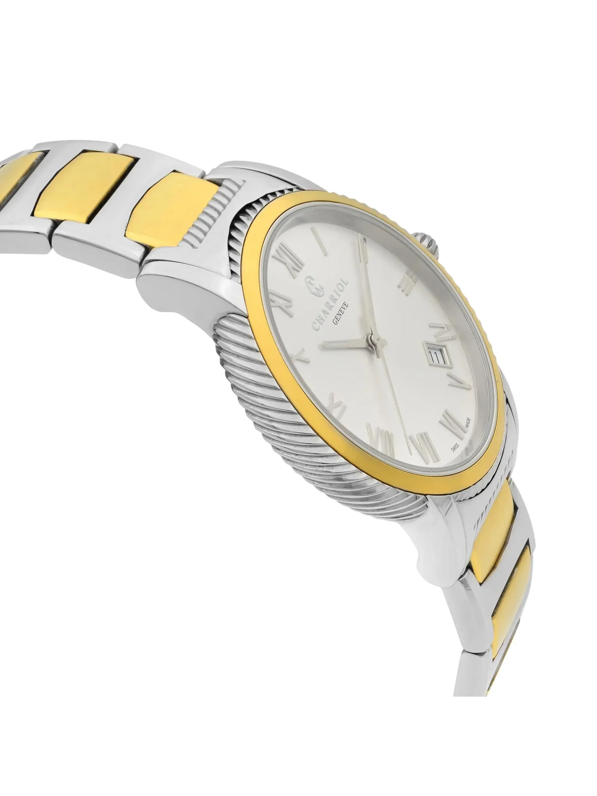 New Charriol Parisii 40mm Sizeteel Sizeilver Dial Quartz Men Watch P40SizeY2.931.001