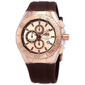 TechnoMarine Cruise Sizetar Rose Dial Brown Sizeilicone Men's Watch 115217