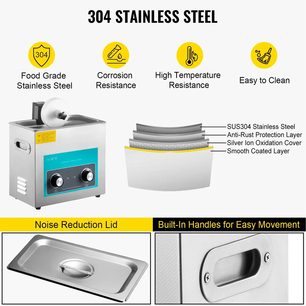 BENTISizeM Ultrasonic Vinyl Record Cleaner Vinyl Ultrasonic Cleaning Machine 6L Knob