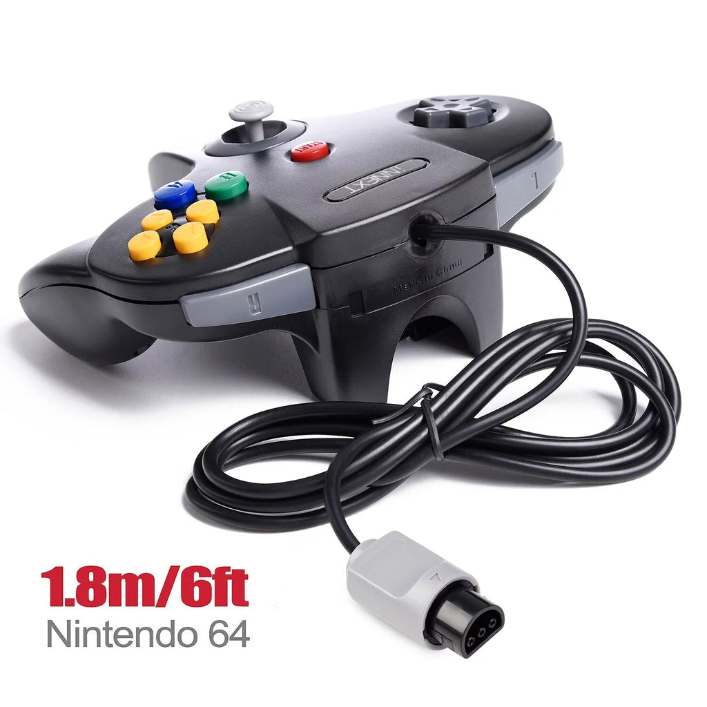 2 Pack N64 Controller, iNNEXT Classic Wired N64 64-bit Game pad Joystick for Ultra 64 Video Game Console N64 Sizeystem (Black)