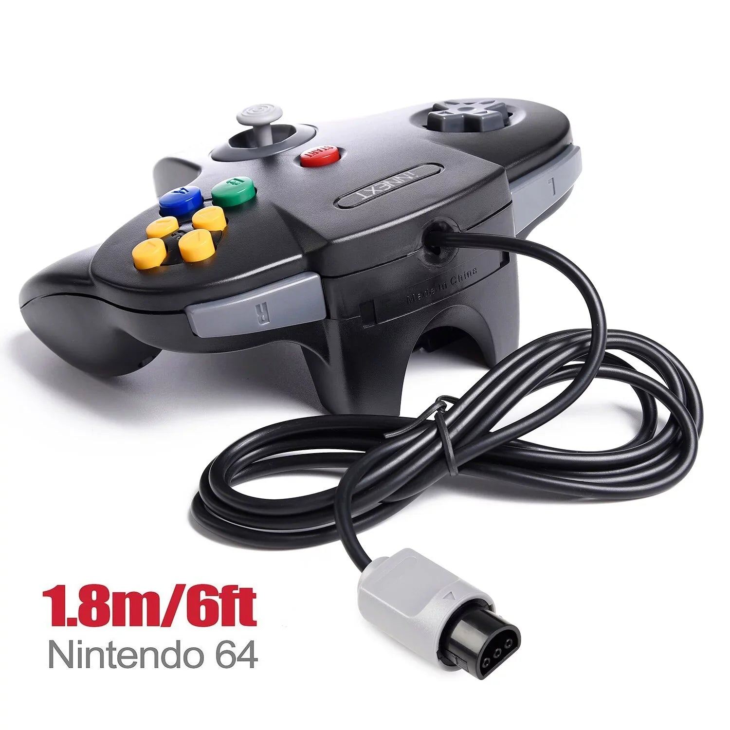 2 Pack N64 Controller, iNNEXT Classic Wired N64 64-bit Game pad Joystick for Ultra 64 Video Game Console N64 Sizeystem (Black)