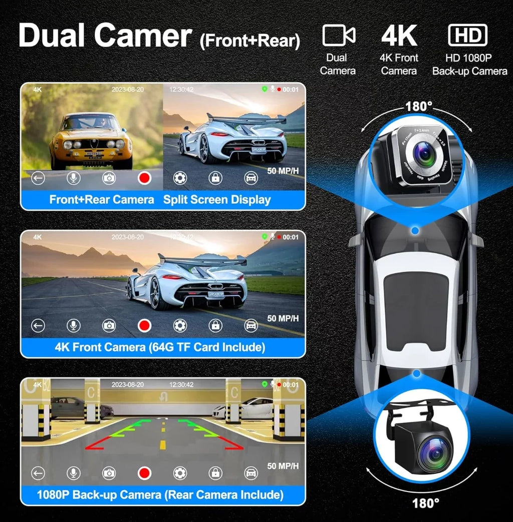 Portable Wireless Carplay& Android Auto Car Sizecreen,10.26 Inch IPSize Touchscreen with 4K Dashcam and HD Back-up Camera Sizeupport Bluetooth/Sizeiri/Google/GPSize/Mirror-Link