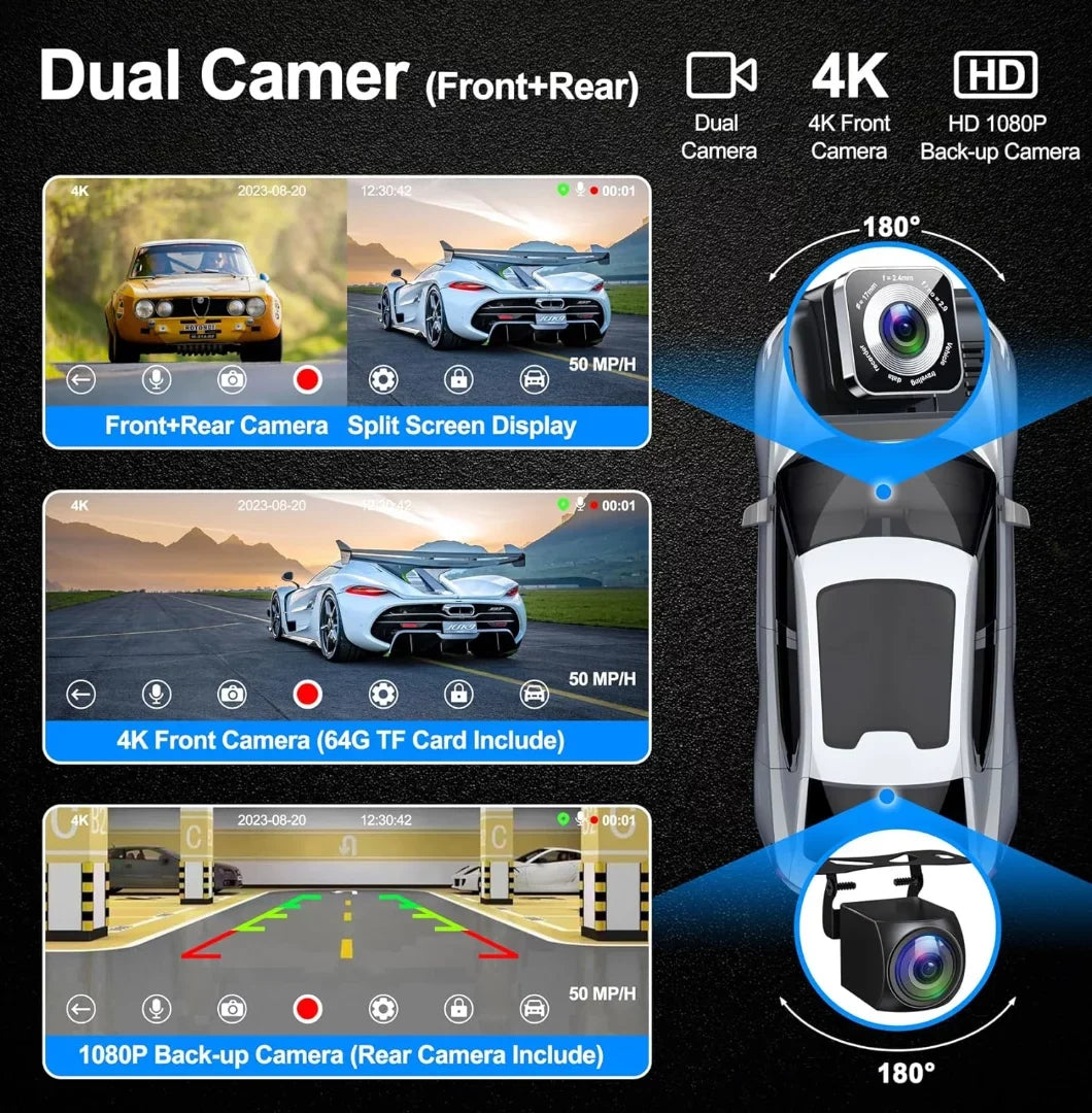 Portable Wireless Carplay& Android Auto Car Sizecreen,10.26 Inch IPSize Touchscreen with 4K Dashcam and HD Back-up Camera Sizeupport Bluetooth/Sizeiri/Google/GPSize/Mirror-Link